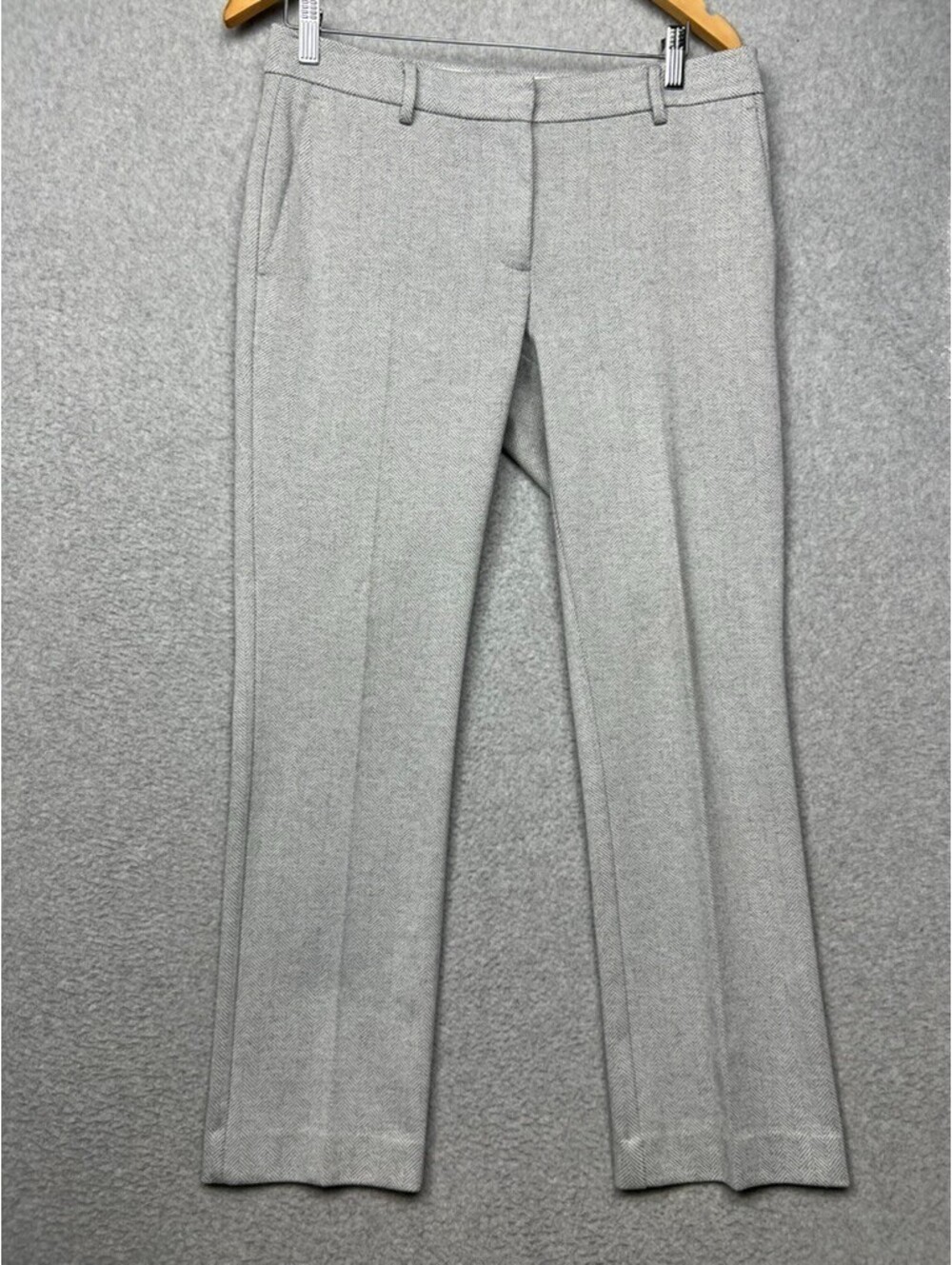 Ann Taylor Herringbone Ankle Pants Women Petite 6P Gray Office City Work Casual*